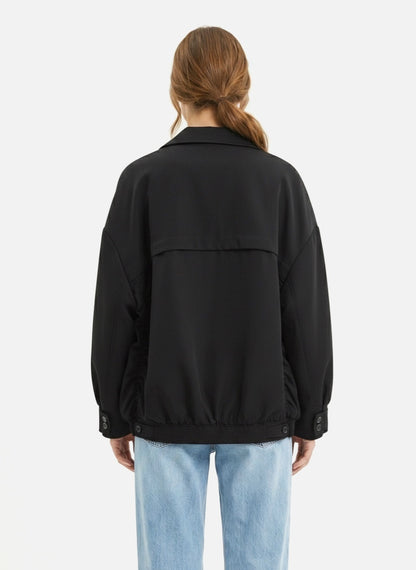 BI-MATERIAL BLAZER JACKET