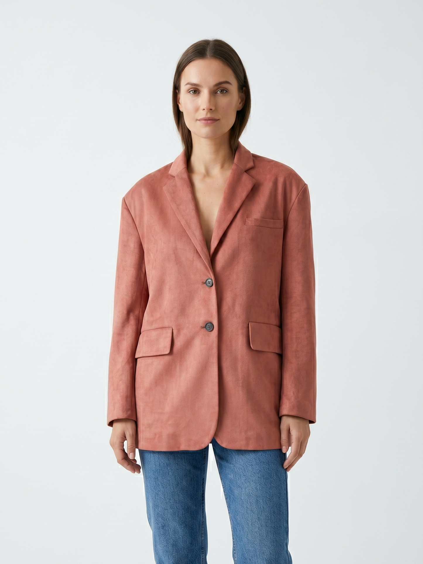 SUEDE-EFFECT BLAZER