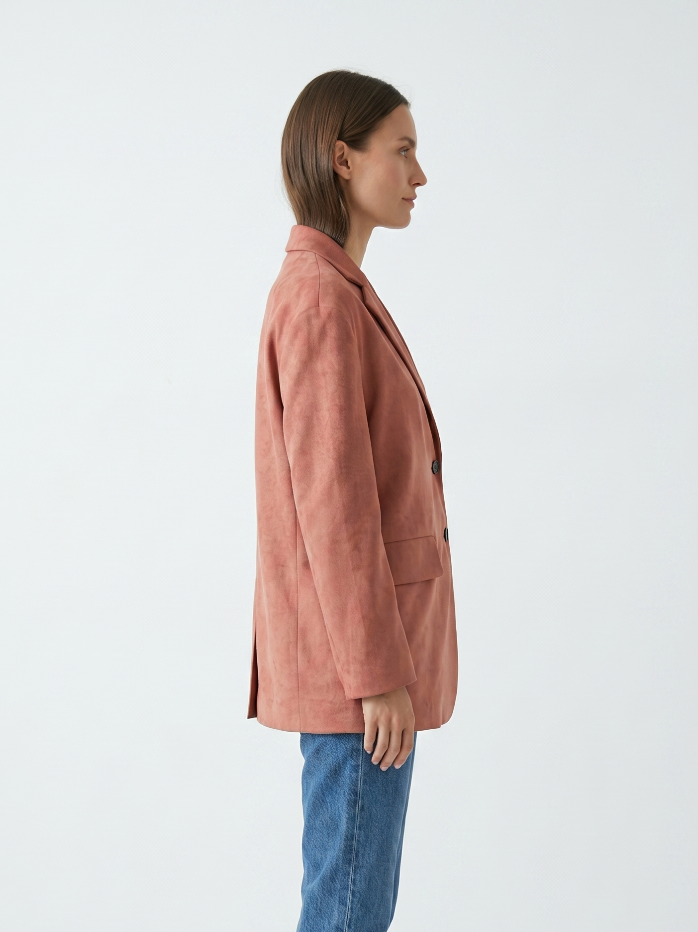 SUEDE-EFFECT BLAZER