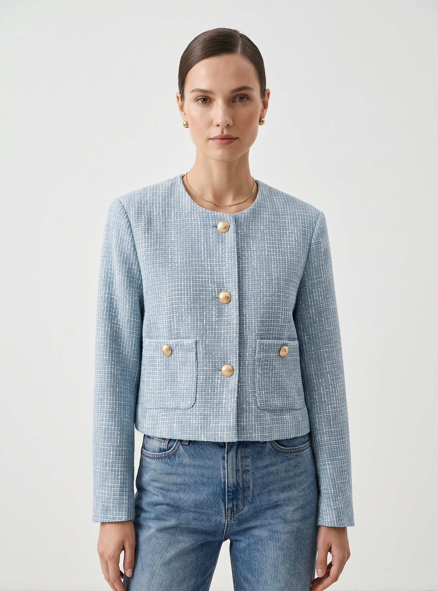 VESTE COURTE EN TWEED