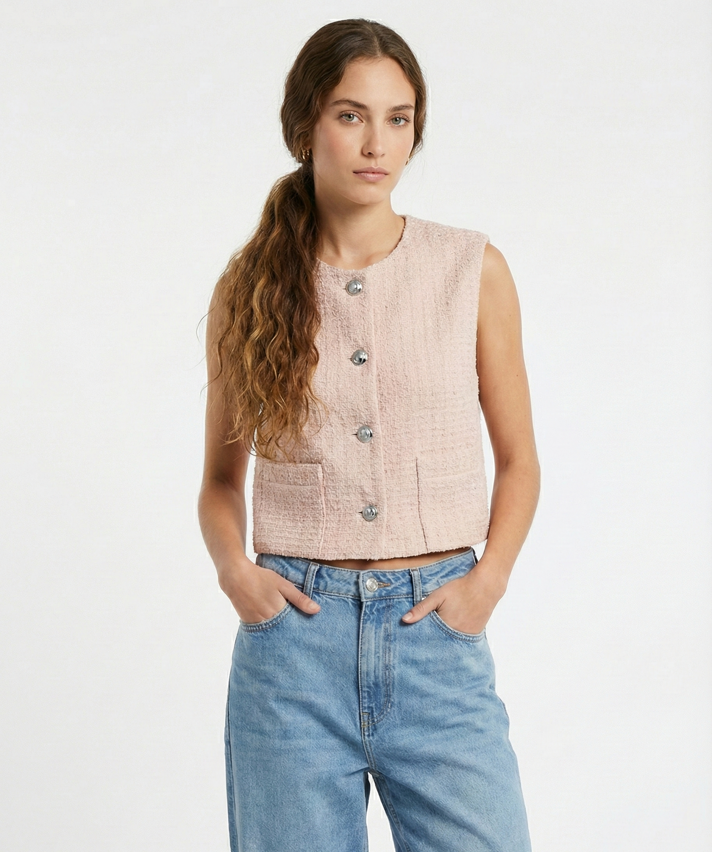 CHAQUETA DE TWEED SIN MANGAS