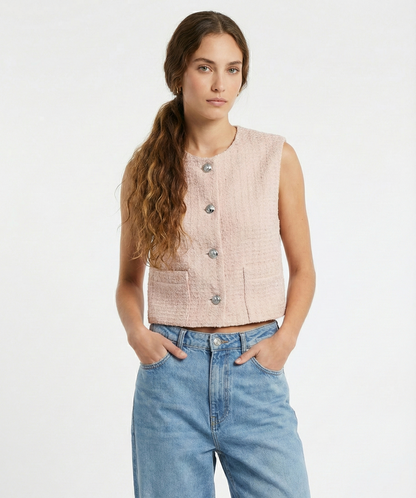 CHAQUETA DE TWEED SIN MANGAS