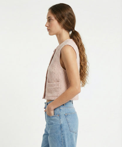 CHAQUETA DE TWEED SIN MANGAS