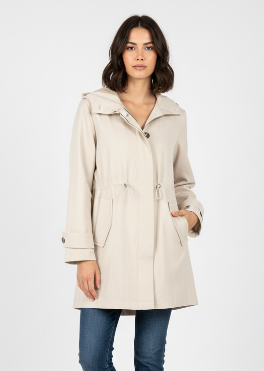 Mid-length hooded parka