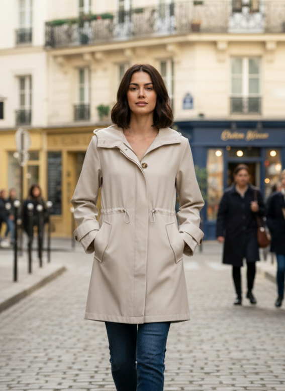 Mid-length hooded parka