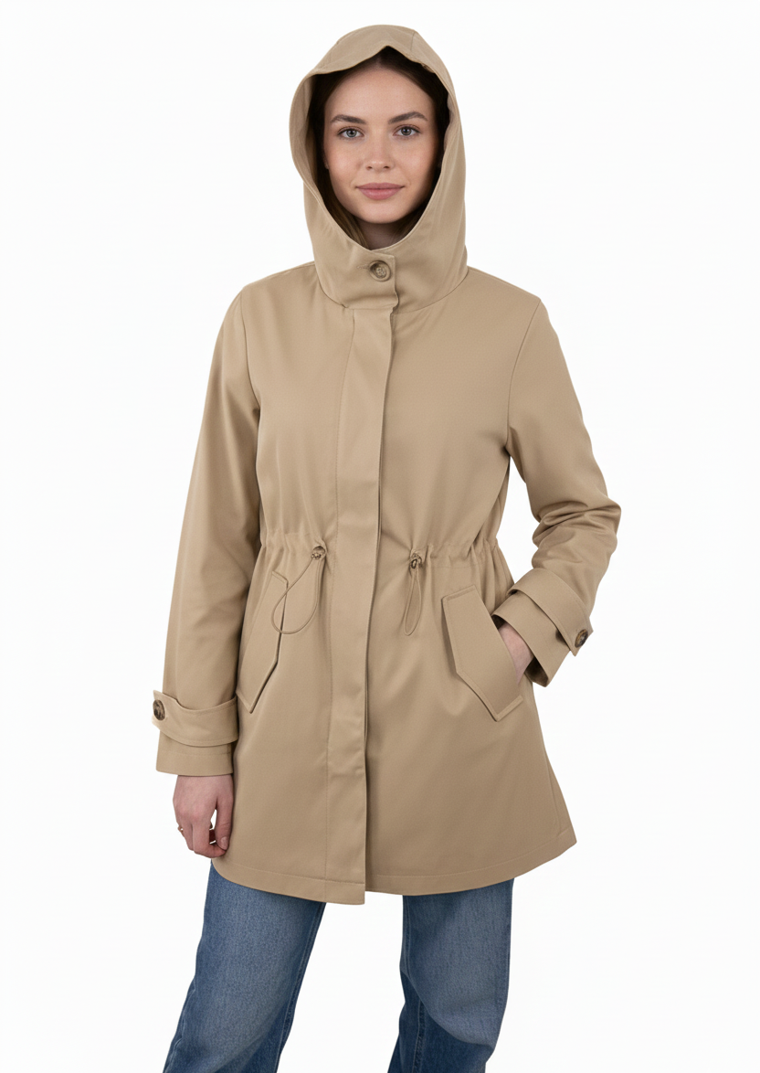Mid-length hooded parka