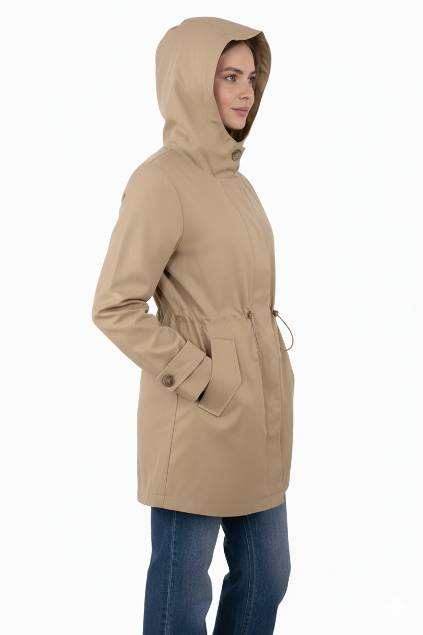 Mid-length hooded parka