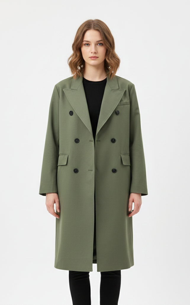 OVERSIZED COAT WITH DOUBLE-BREASTED CLOSURE