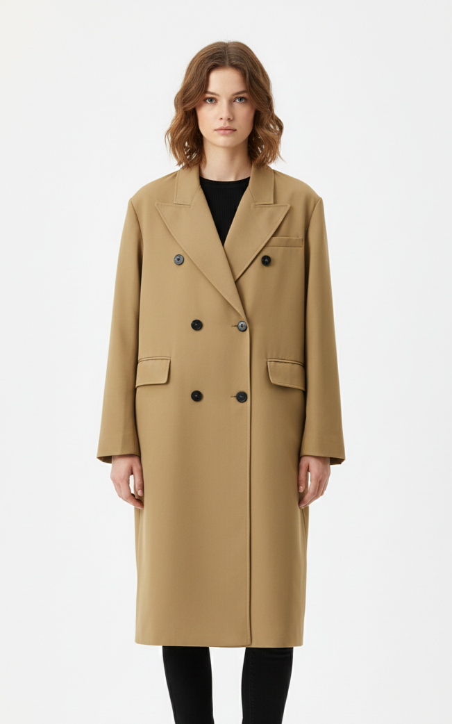 OVERSIZED COAT WITH DOUBLE-BREASTED CLOSURE