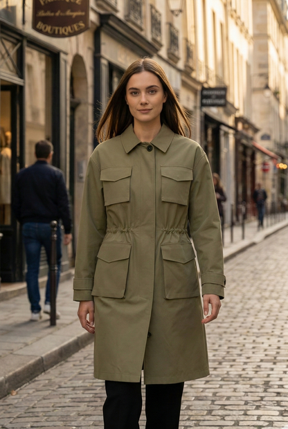 Mid-length fitted parka