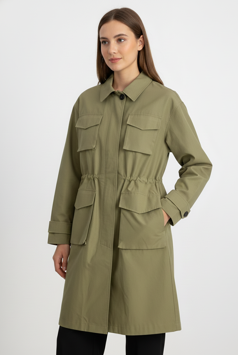 Mid-length fitted parka