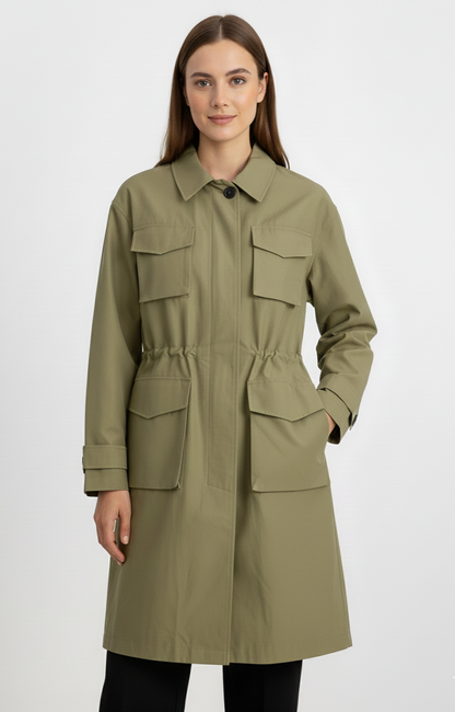 Mid-length fitted parka