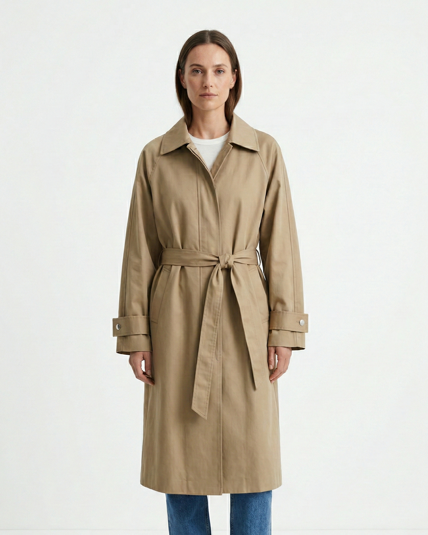 Waterproof trench coat in cotton blend