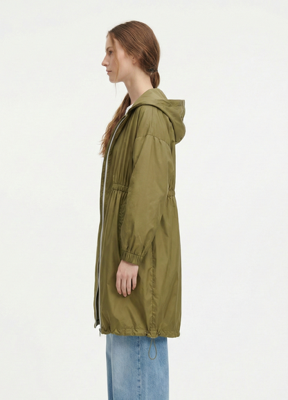 SATIN PARKA WITH HOOD