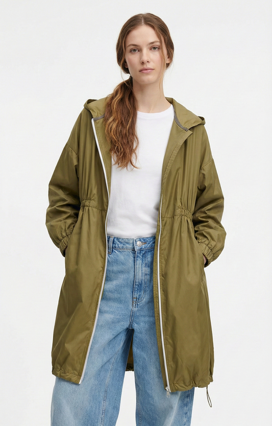 SATIN PARKA WITH HOOD