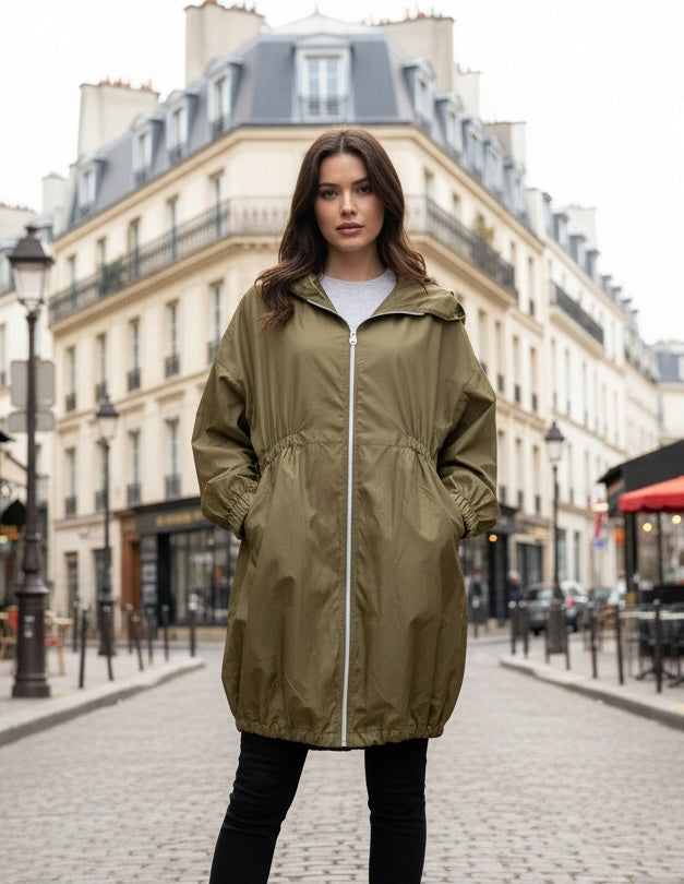 SATIN PARKA WITH HOOD