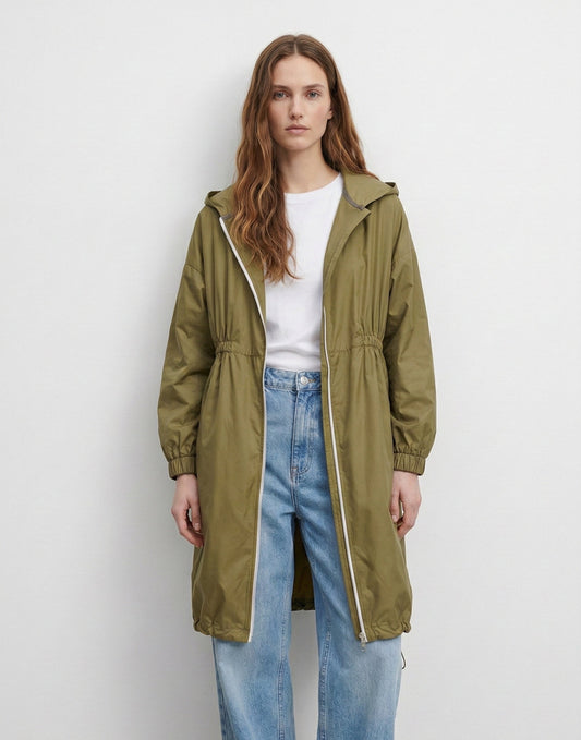 SATIN PARKA WITH HOOD