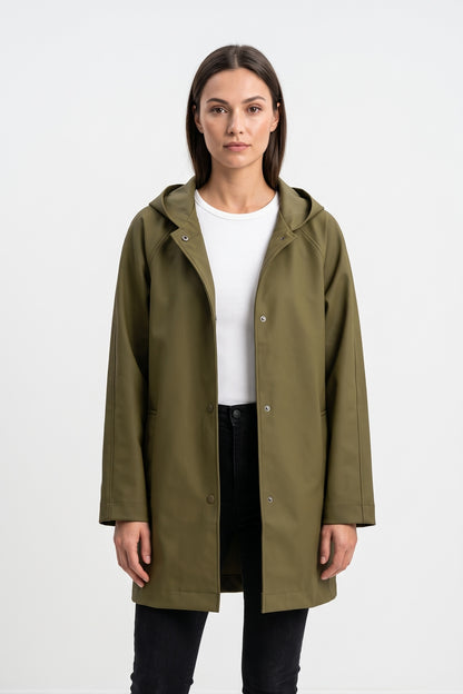 MID-LENGTH WATERPROOF PARKA WITH HOOD