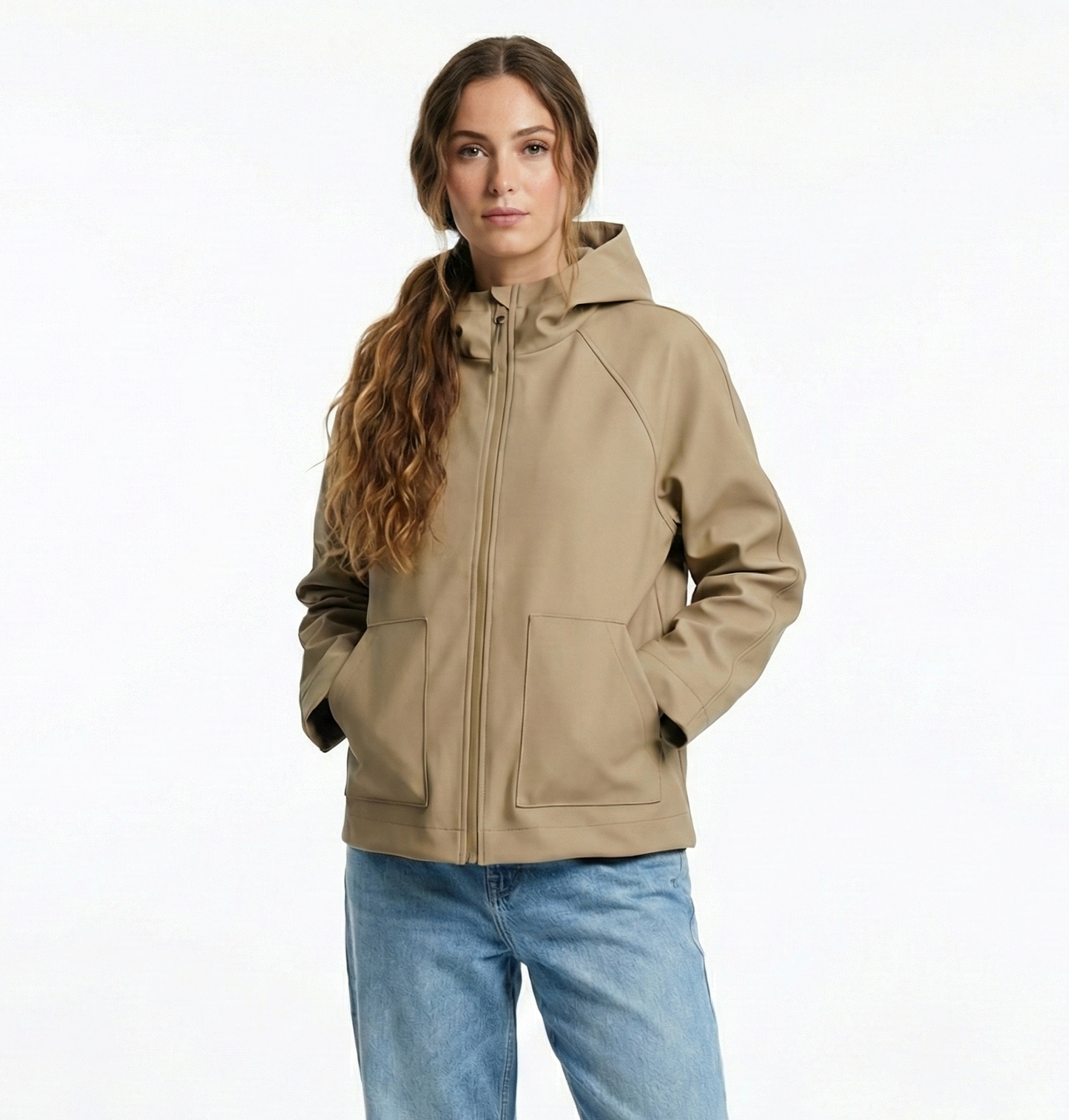 PARKA COURTE IMPERMÉABLE À CAPUCHE