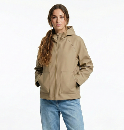 PARKA COURTE IMPERMÉABLE À CAPUCHE