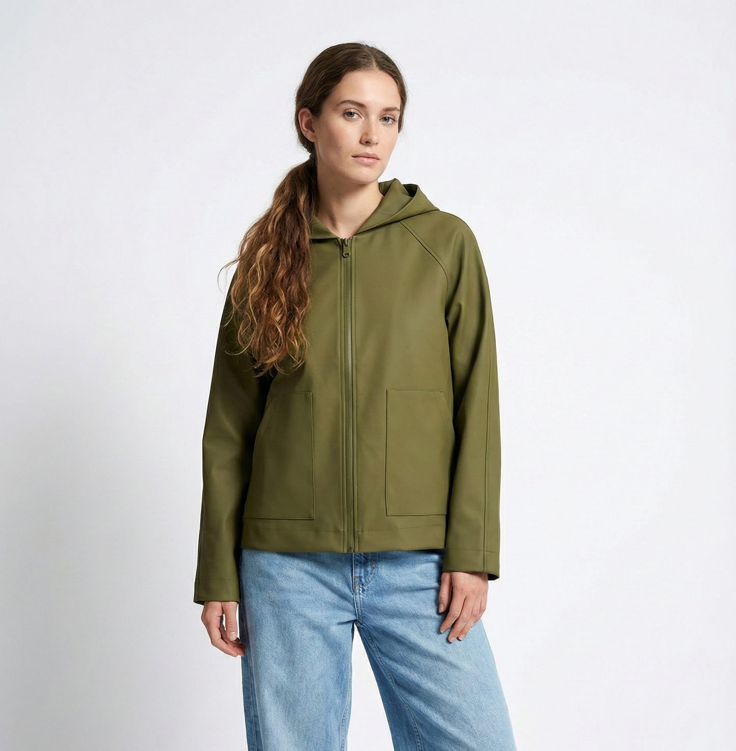 PARKA COURTE IMPERMÉABLE À CAPUCHE