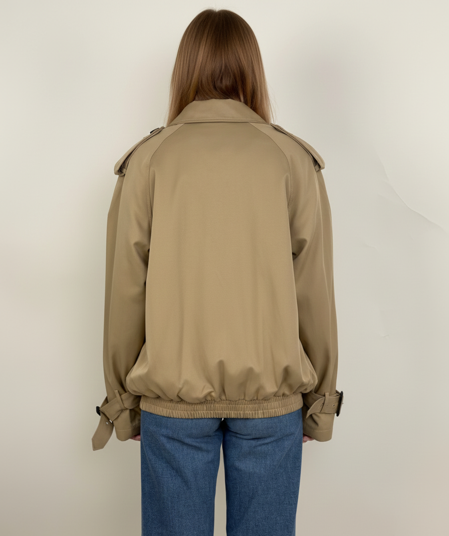 CHAQUETA CON DETALLES DE GABARDINA