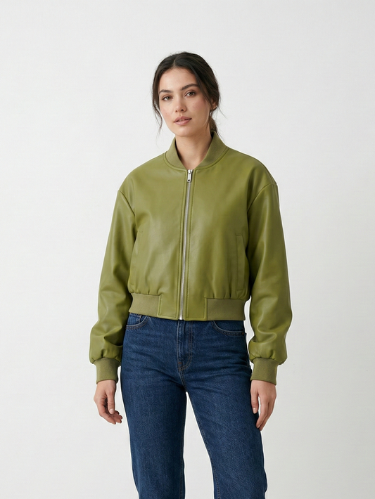 BLOUSON BOMBER EN SIMILICUIR