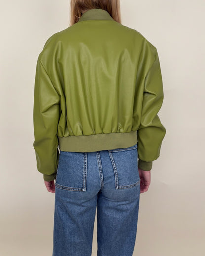 Chaqueta bomber de piel sintética
