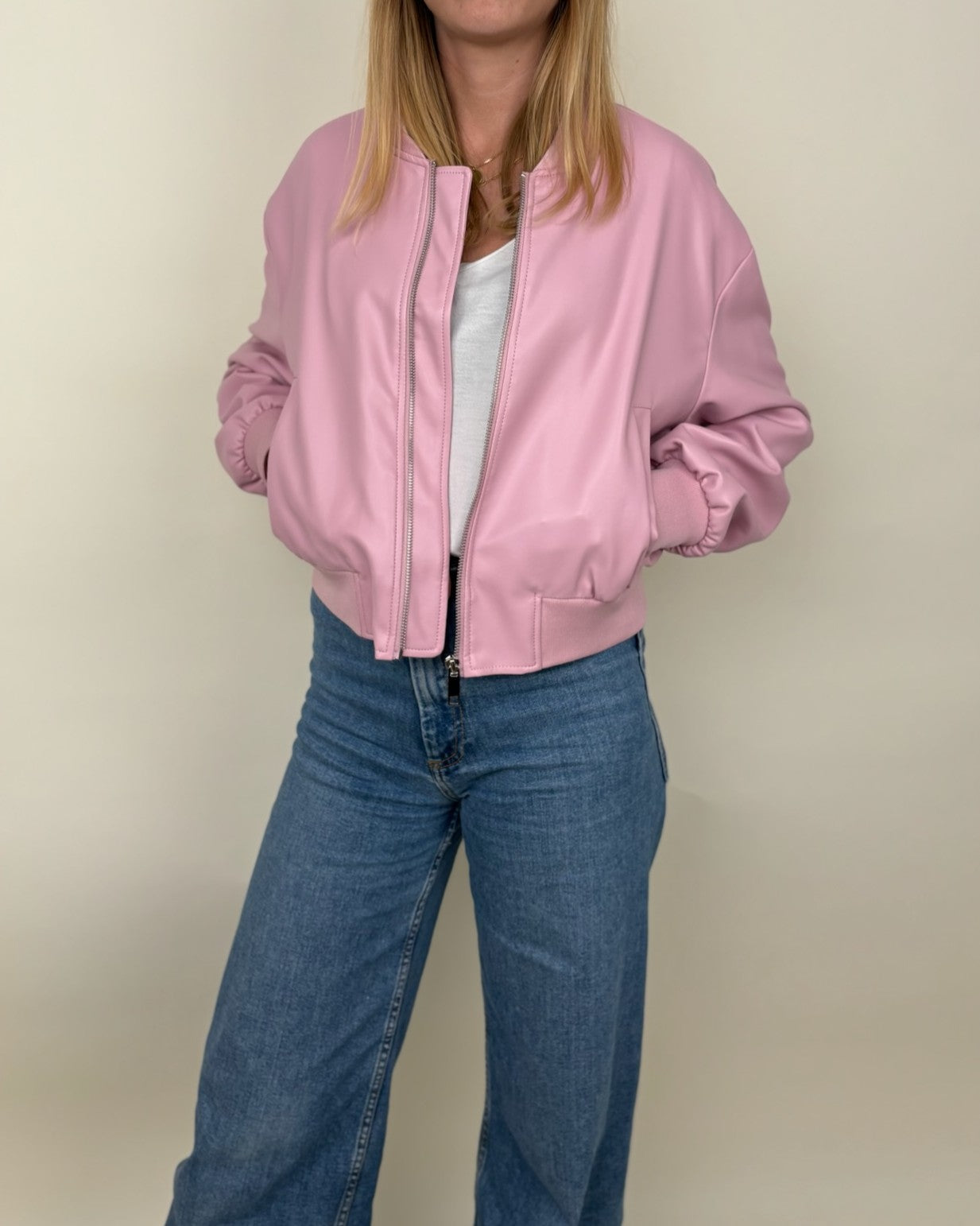 Chaqueta bomber de piel sintética