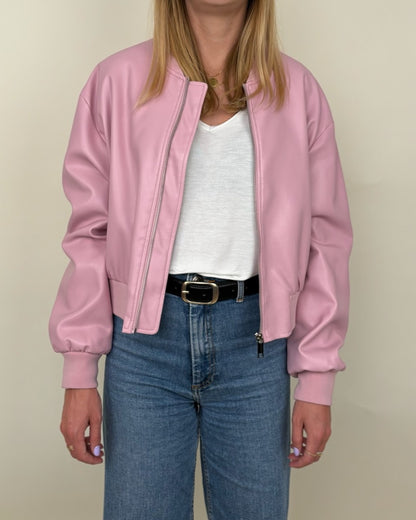 Chaqueta bomber de piel sintética