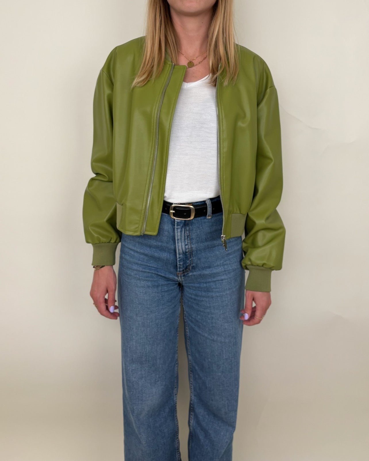 Chaqueta bomber de piel sintética
