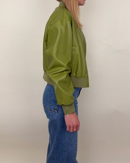 Chaqueta bomber de piel sintética