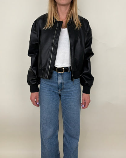 Chaqueta bomber de piel sintética