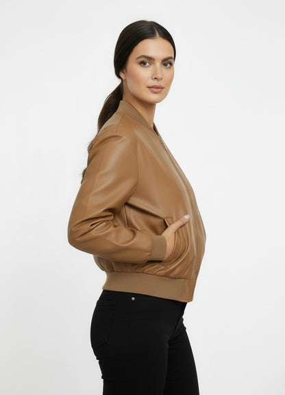 Chaqueta bomber de piel sintética