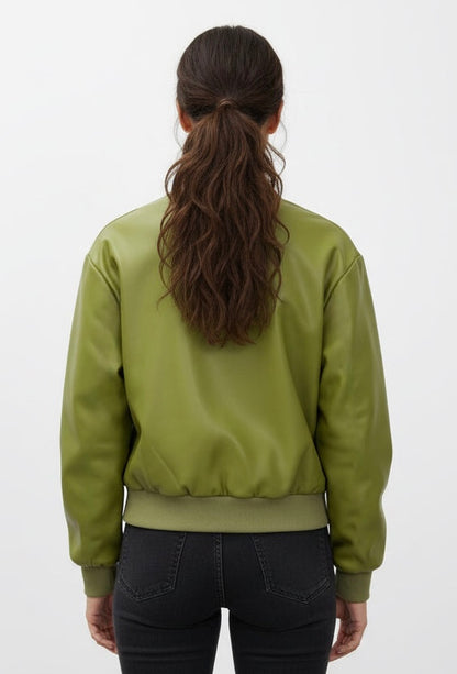 Chaqueta bomber de piel sintética