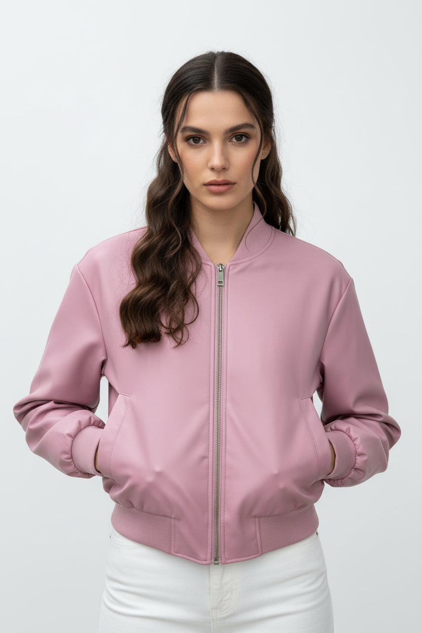 Chaqueta bomber de piel sintética