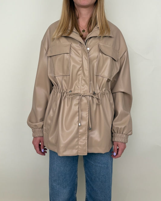 SAHARIAN PARKA IN FAUX LEATHER