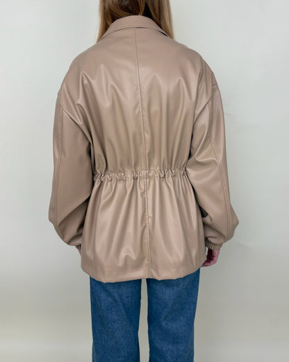 Parka safari de piel sintética