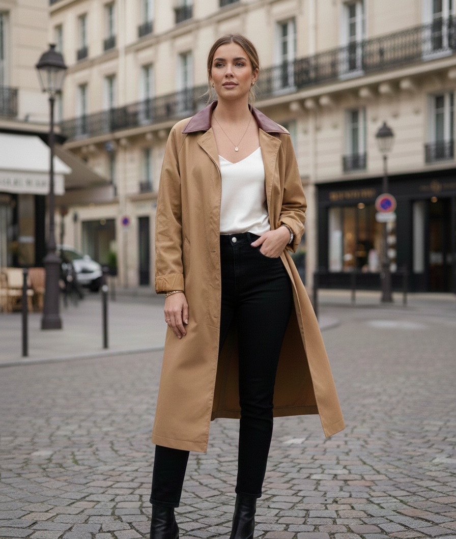 GABARDINA CON CUELLO EN CONTRASTE