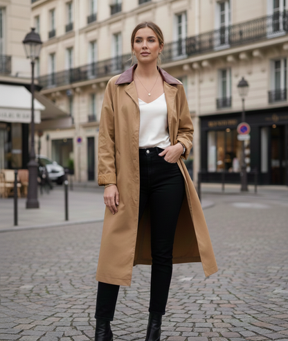 GABARDINA CON CUELLO EN CONTRASTE