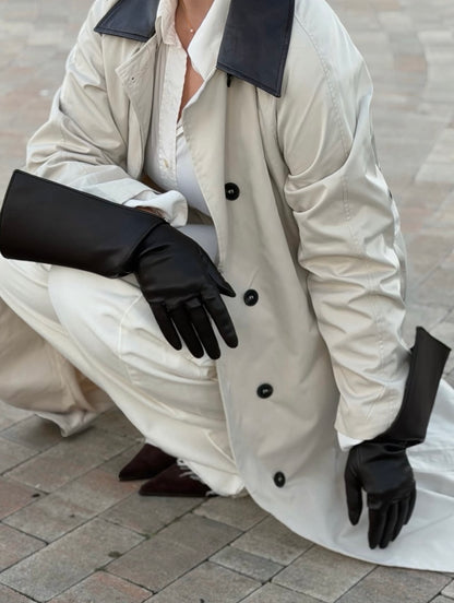 TRENCH COAT WITH CONTRAST COLLAR