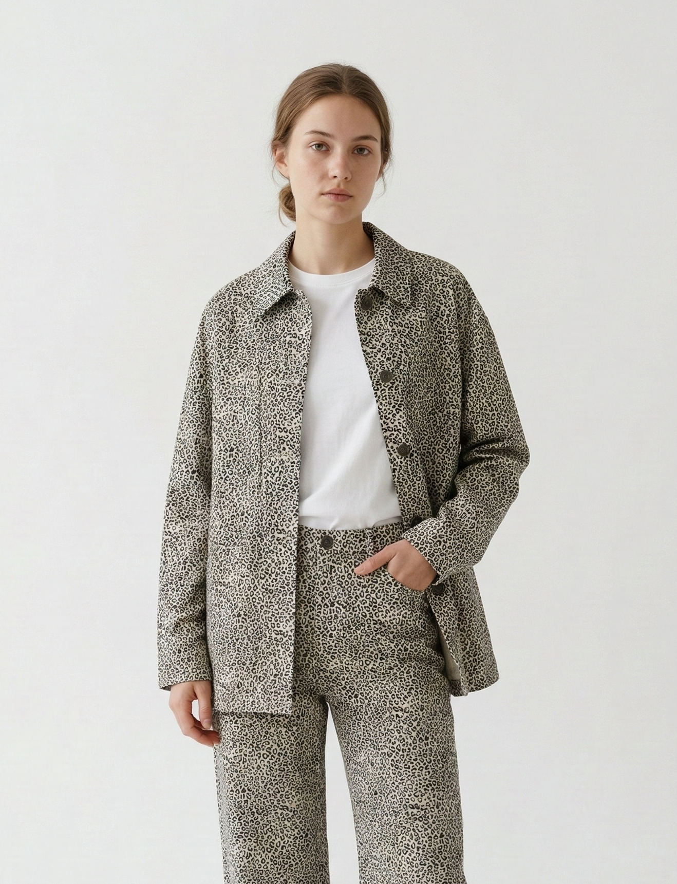 LEOPARD PRINT DENIM JACKET