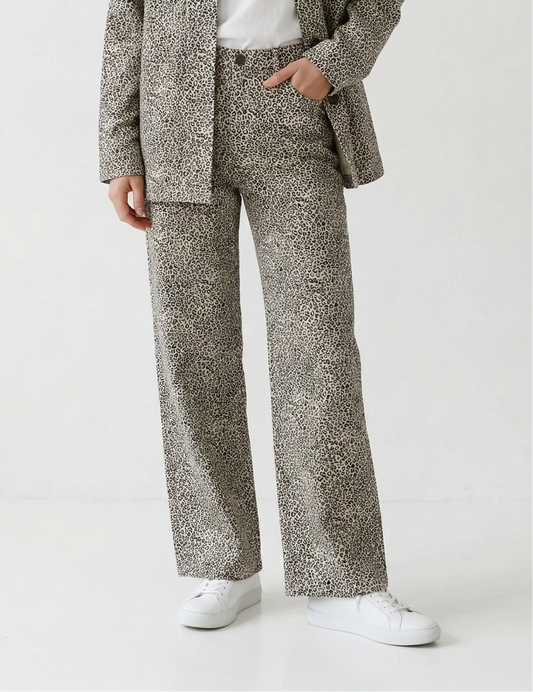 JEANS LARGE EN IMPRIMÉ LÉOPARD