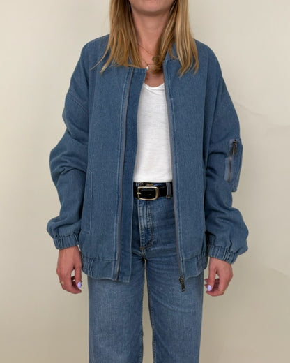 DENIM BOMBER JACKET