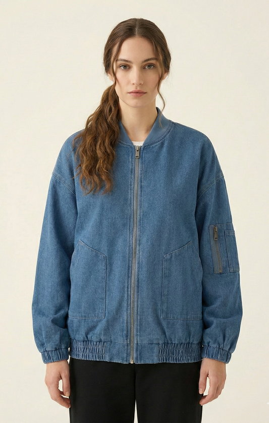 DENIM BOMBER JACKET