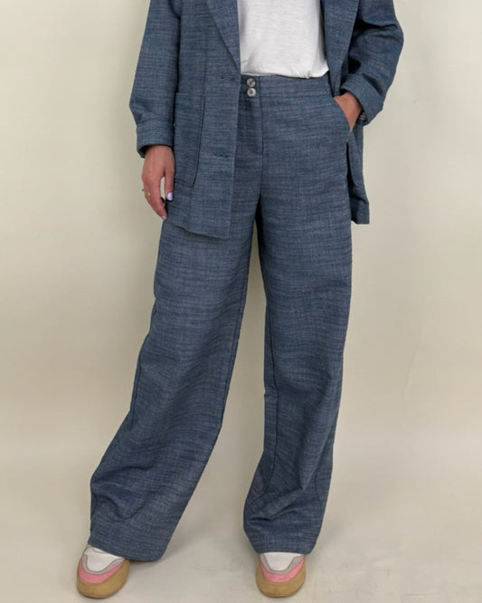 PANTALONES FLUIDOS DE MEZCLA DE LINO Y ALGODÓN