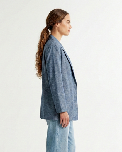 LINEN-EFFECT BLAZER