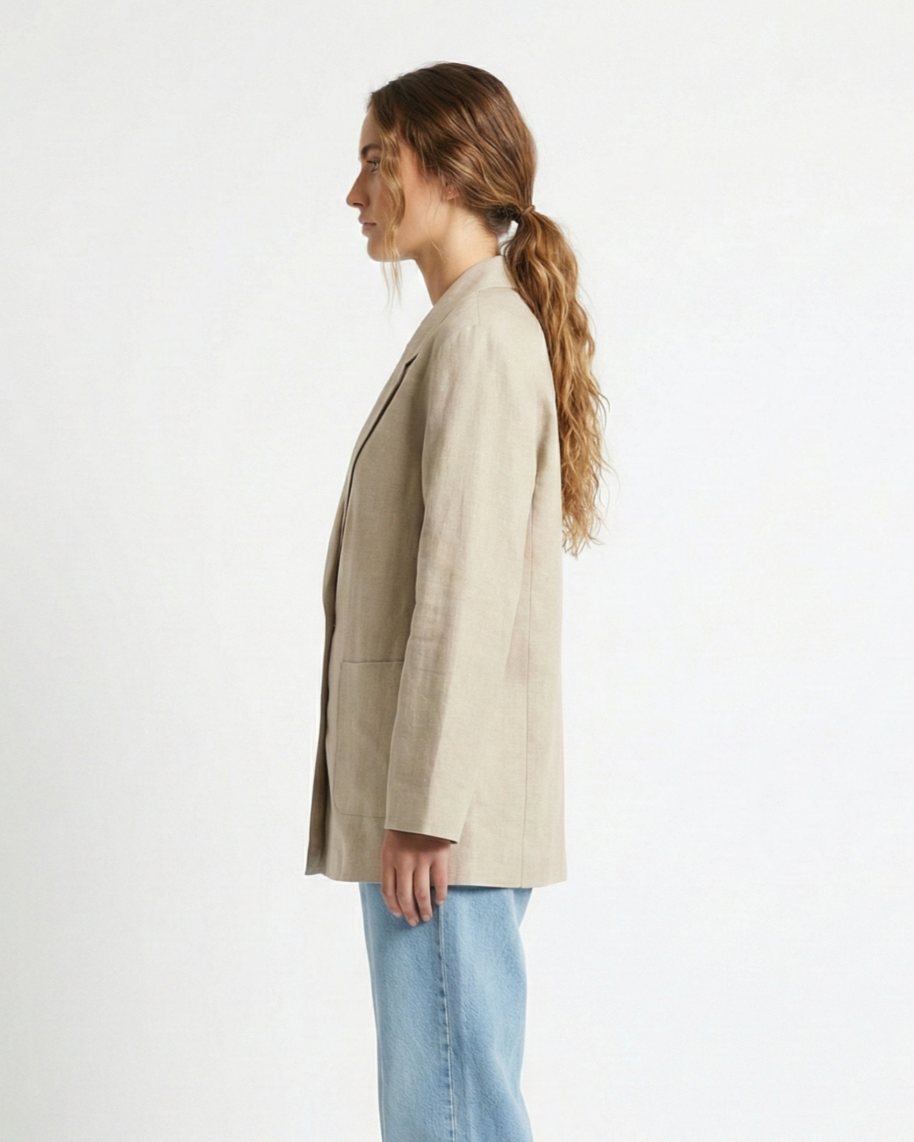 LINEN-EFFECT BLAZER