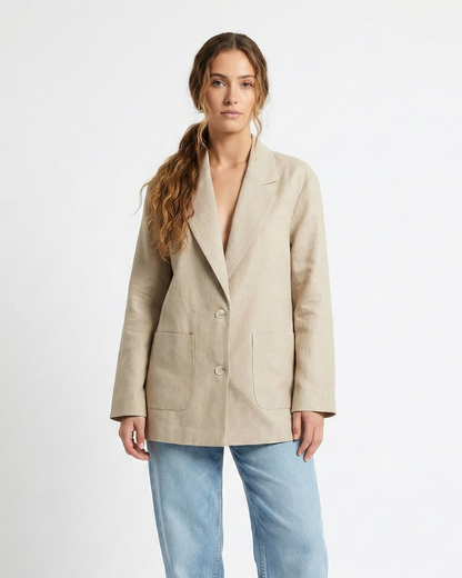 LINEN-EFFECT BLAZER