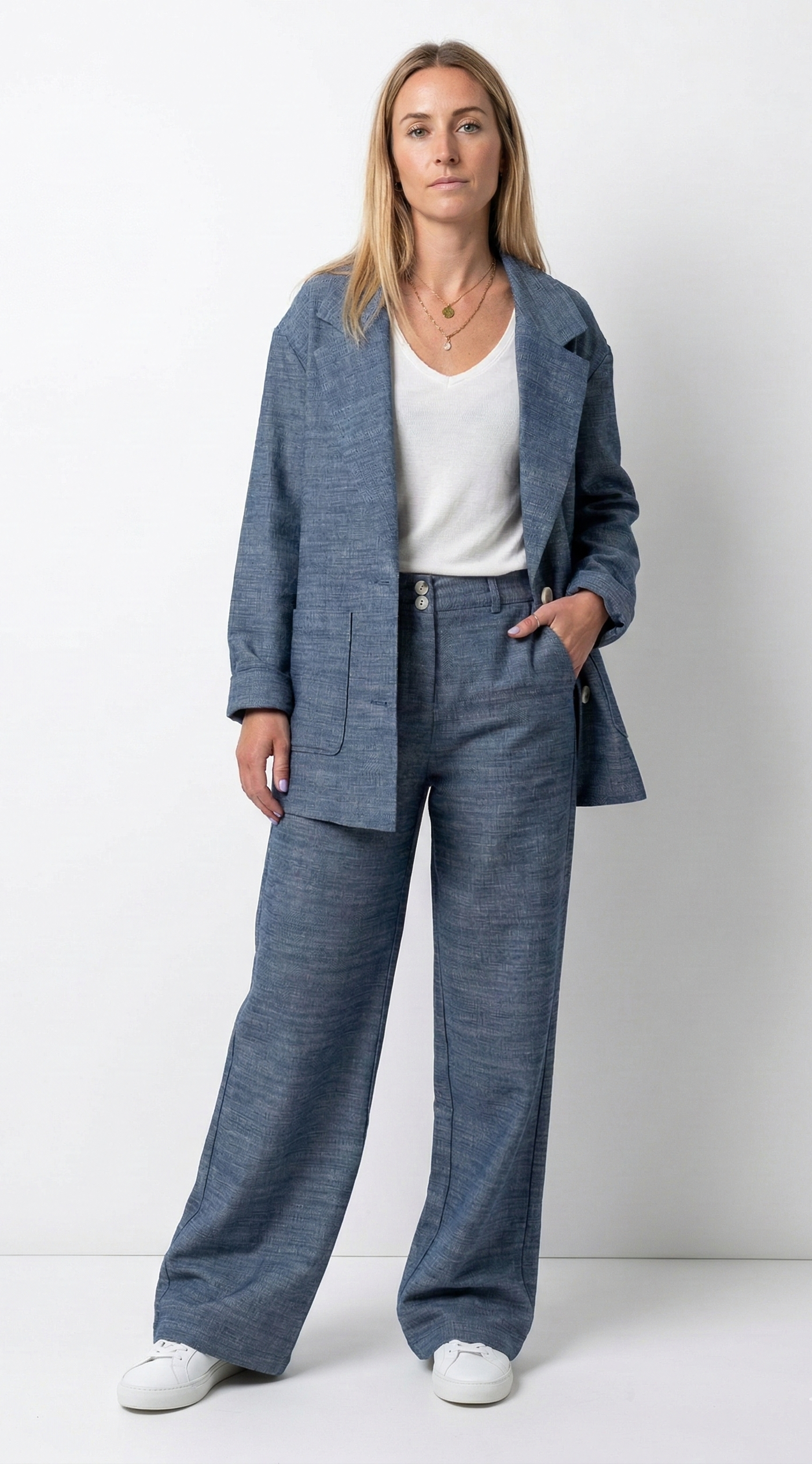 PANTALON FLUIDE EFFET LIN